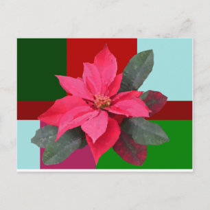 Patchwork Christmas - Poinsettia Postcard