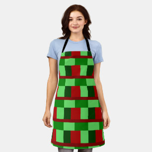 Patchwork Christmas red greens Apron