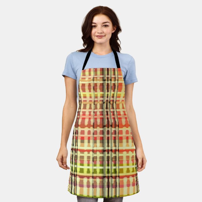 Patchwork Christmas red light blue green hot pink  Apron (Worn)