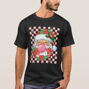 Patchwork Christmas Santa Claus Face Funny Old Fas T-Shirt