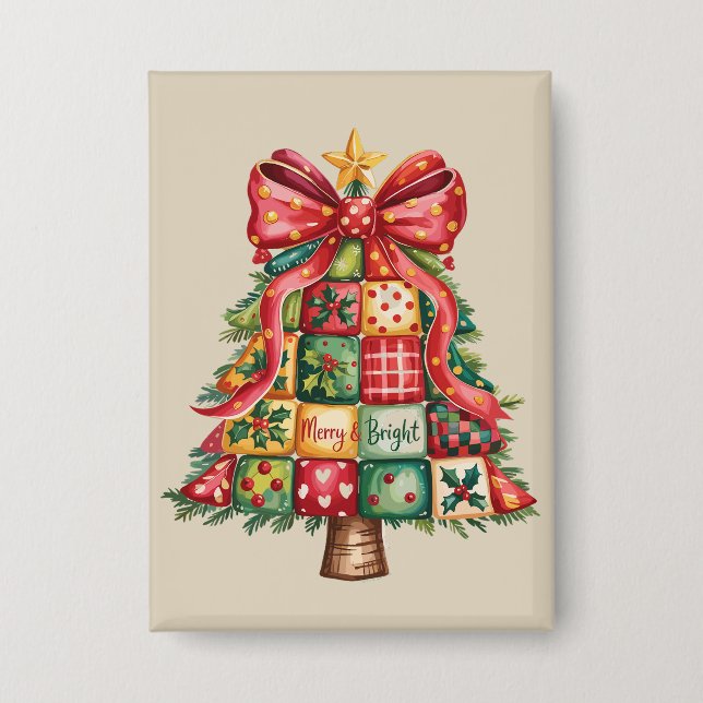 Patchwork Christmas Tree Coquette Xmas Tree  (Front)