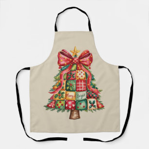 Patchwork Christmas Tree Coquette Xmas Tree Apron