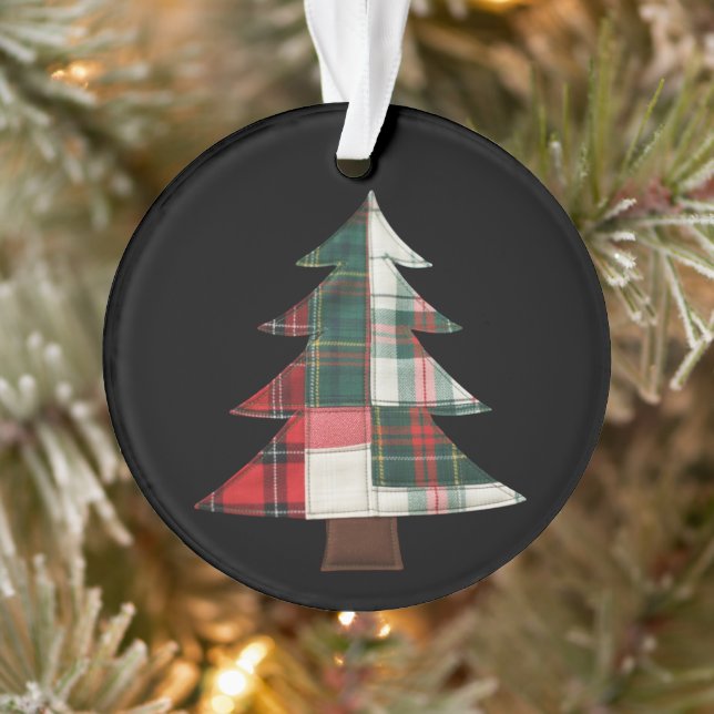 Patchwork Christmas Tree Holiday Winter Xmas Ornament (Tree)