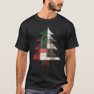Patchwork Christmas Tree Holiday Winter Xmas T-Shirt