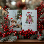 Patchwork Christmas Tree Preppy Holiday Card<br><div class="desc">Celebrate the holidays with preppy charm and cosy handmade flair. This festive design features a patchwork Christmas tree made of quilted patterns, snowflakes, and a Santa hat — blending nostalgia with modern holiday style. Perfect for Christmas parties, family gatherings, or festive soirées with a touch of homespun warmth. Easily customise...</div>