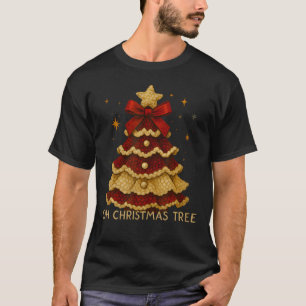 Patchwork Christmas Tree Retro Quilted Holiday Loo T-Shirt