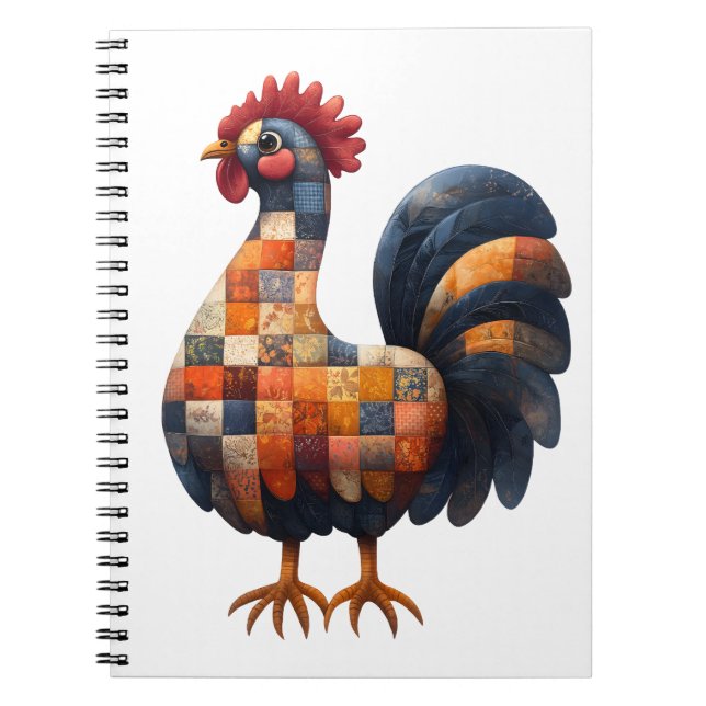 Patchwork Cockerel Notebook (Front)