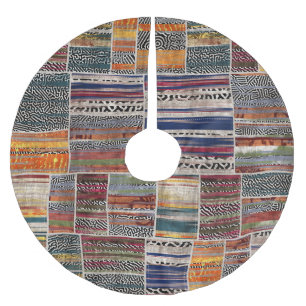 Patchwork collage: mixed quilt pattern. brushed polyester tree skirt