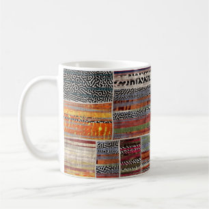 Patchwork collage: mixed quilt pattern. coffee mug