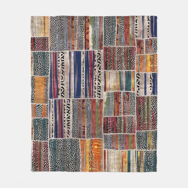 Patchwork collage: mixed quilt pattern. fleece blanket (Front)
