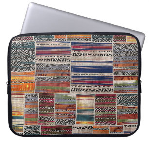 Patchwork collage: mixed quilt pattern. laptop sleeve