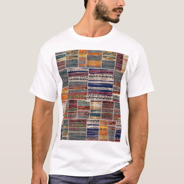 Patchwork collage: mixed quilt pattern. T-Shirt (Front)