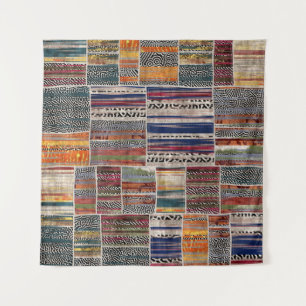 Patchwork collage: mixed quilt pattern. tapestry