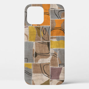 Patchwork collage, quilt mix pattern iPhone 12 case