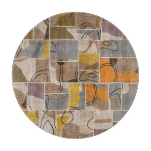 Patchwork collage, quilt mix pattern cutting board