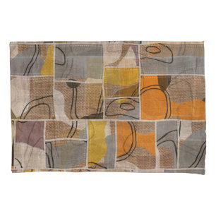 Patchwork collage, quilt mix pattern pillowcase