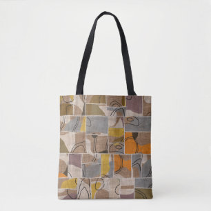 Patchwork collage, quilt mix pattern tote bag