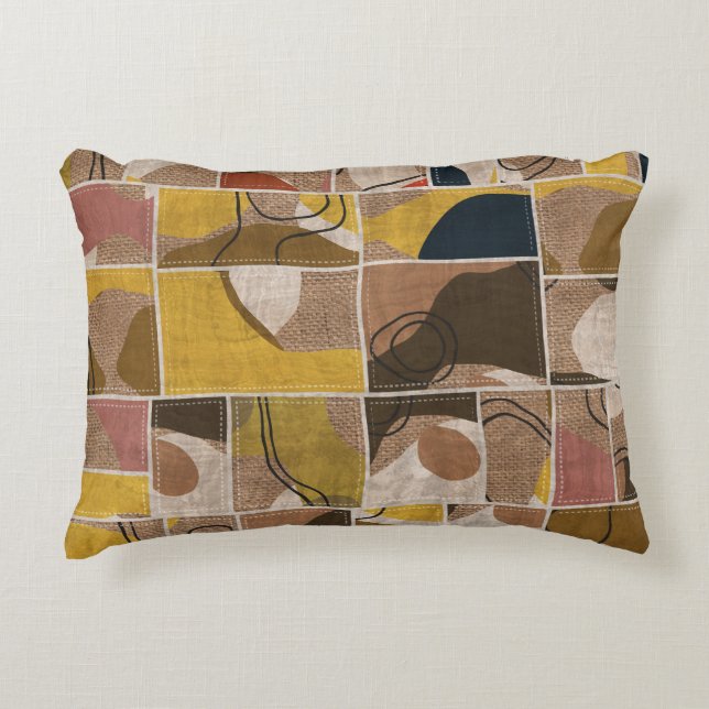 Patchwork collage quilt: mixed print. decorative cushion (Front)