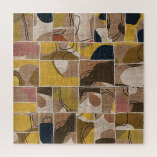 Patchwork collage quilt: mixed print. jigsaw puzzle