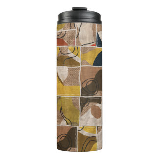 Patchwork collage quilt: mixed print. thermal tumbler