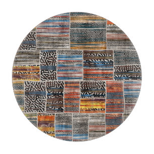 Patchwork Collage: Quilt Pattern Extravaganza Cutting Board