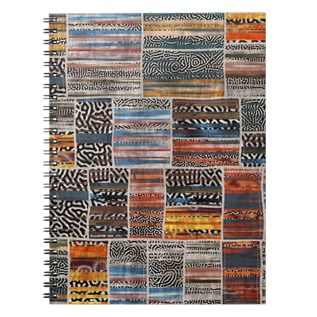 Patchwork Collage: Quilt Pattern Extravaganza Notebook (Front)