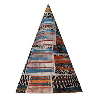 Patchwork Collage: Quilt Pattern Extravaganza Party Hat