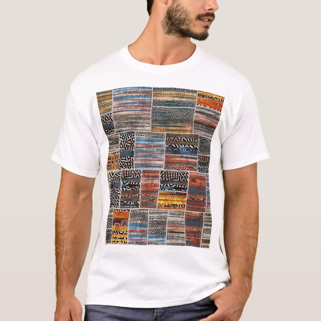 Patchwork Collage: Quilt Pattern Extravaganza T-Shirt (Front)