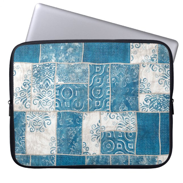 Patchwork Collage: Quilt Pattern Mix Laptop Sleeve (Front)