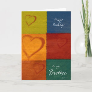Patchwork Colours and Heart Brother's Birthday Card