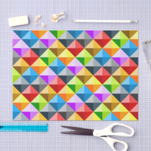 Patchwork Cool Colourful triangle geometric patter Tissue Paper