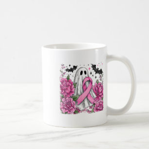 Patchwork Coquette Bow Breast Cancer Ghost Hallowe Coffee Mug