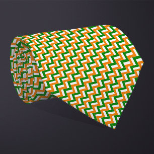 Patchwork Cote d'Ivoire Flag Pattern  Tie