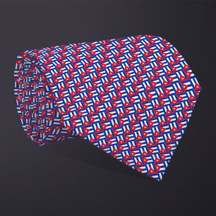 Patchwork Cuba Flag Pattern Tie