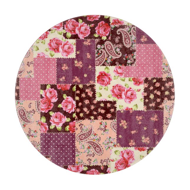 Patchwork Cute Seamless Pattern Cutting Board (Front)