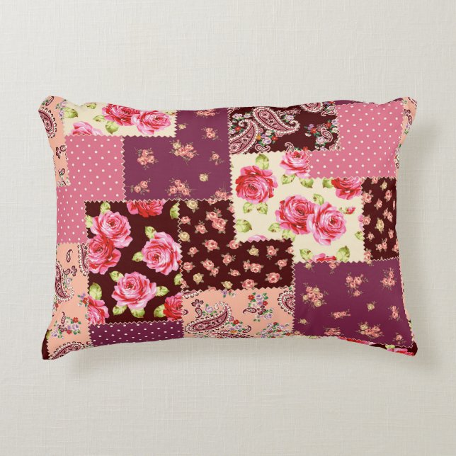 Patchwork Cute Seamless Pattern Decorative Cushion (Front)