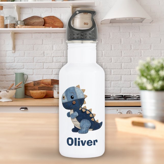 Patchwork Denim Baby T-Rex 532 Ml Water Bottle (Creator Uploaded)