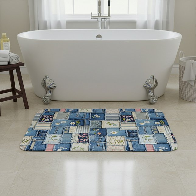 Patchwork Denim Bath Mat (Creator Uploaded)
