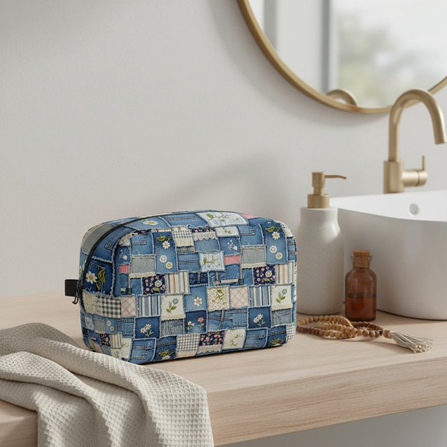Patchwork Denim Dopp Kit (Creator Uploaded)