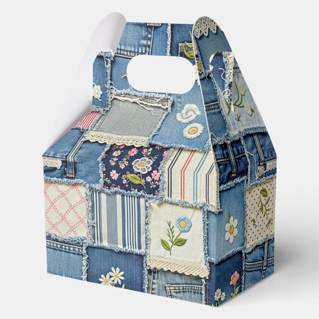 Patchwork Denim Favour Box (Back)