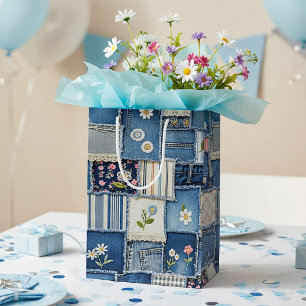 Patchwork Denim Medium Gift Bag