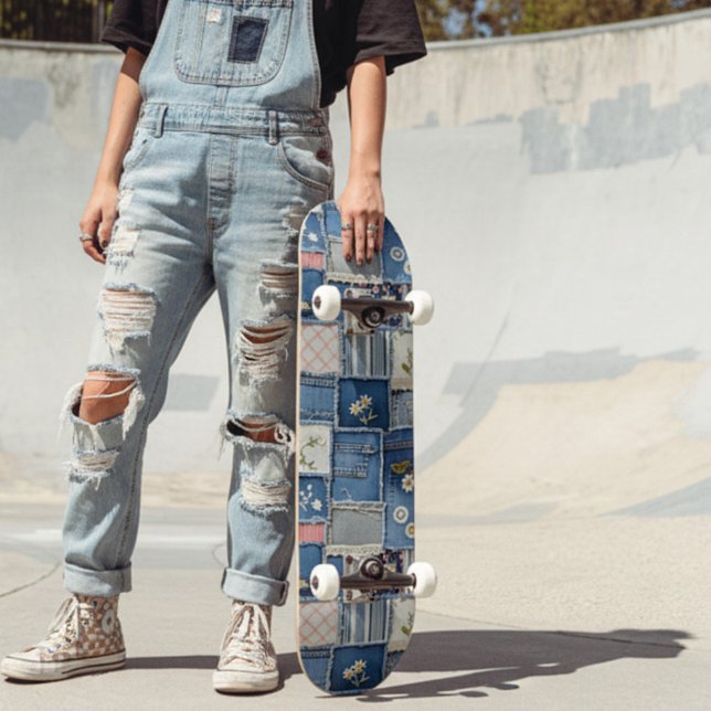 Patchwork Denim Skateboard (Creator Uploaded)
