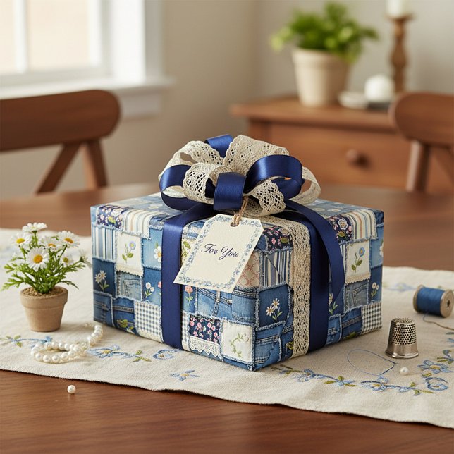 Patchwork Denim Wrapping Paper (Creator Uploaded)