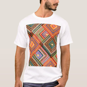 Patchwork Design with Aztec Squares. T-Shirt