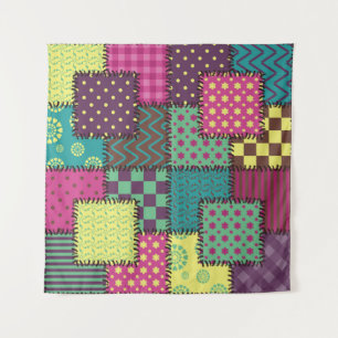 Patchwork: Diverse Patterns Background Tapestry