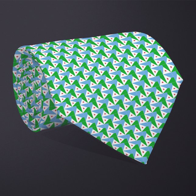 Patchwork Djibouti Flag Pattern  Tie (Creator Uploaded)