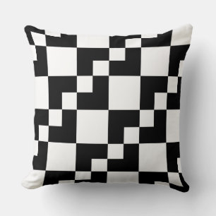 Patchwork Domino - Black and White Cushion
