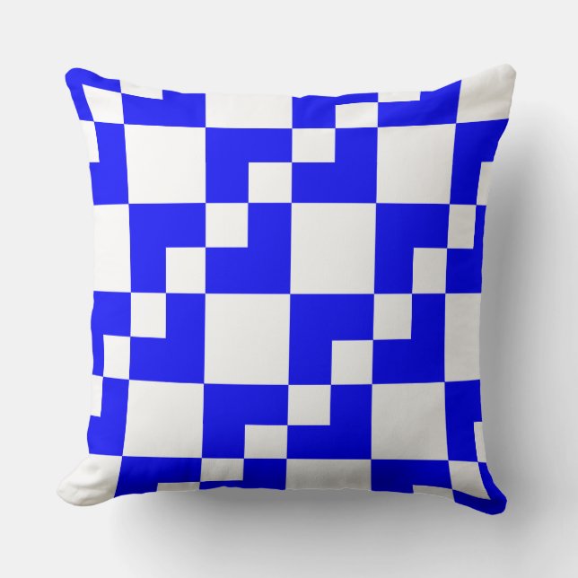 Patchwork Domino - Blue and White Cushion (Front)