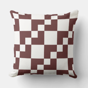 Patchwork Domino - Dark Brown and White Cushion