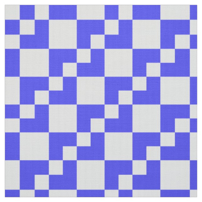 Patchwork Domino - Electric Blue and White Fabric (Swatch)